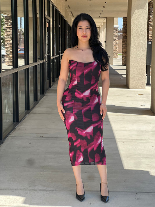 ANA CORSET MIDI DRESS