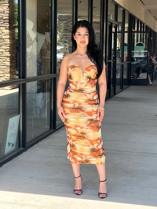JENNY MESH MIDI DRESS