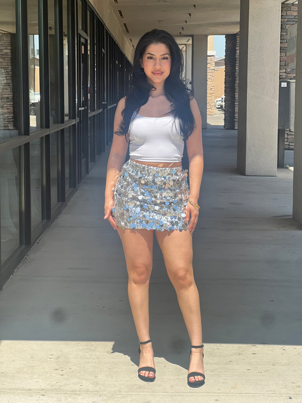 Sequin Chainmail Mini Skirt