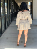 Romantic Off Shoulder Top And Gathered Skirt Set
