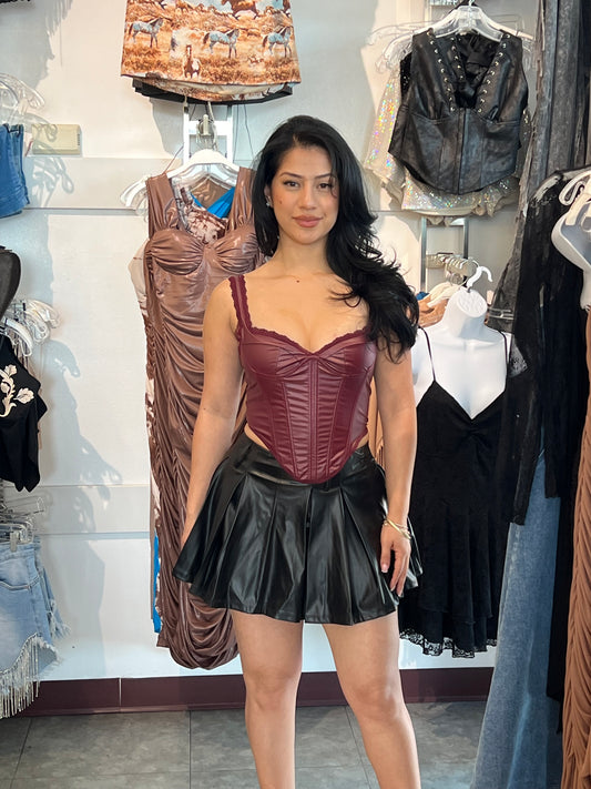 Mini pu leather skirt