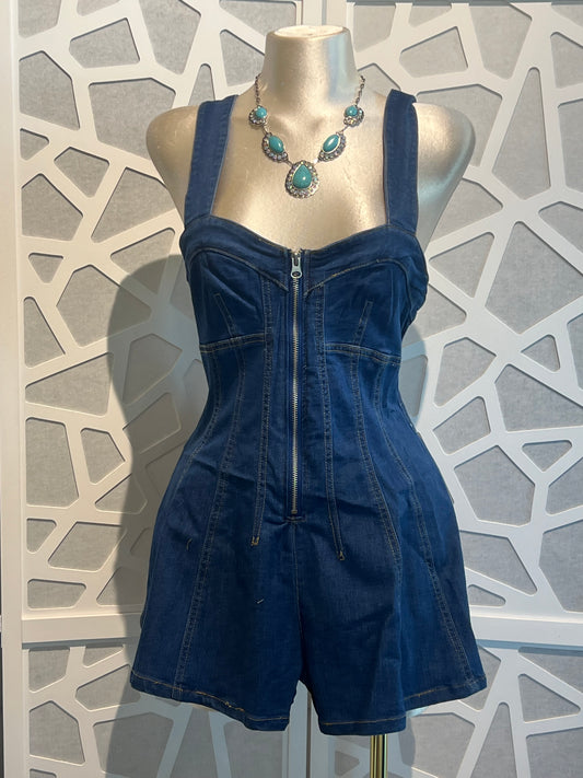 DENIM ROMPER