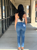 High Rise Straight With Asymmetric Back Pockets