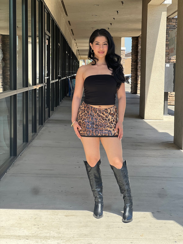 Animal Print Mini Pencil Skirts
