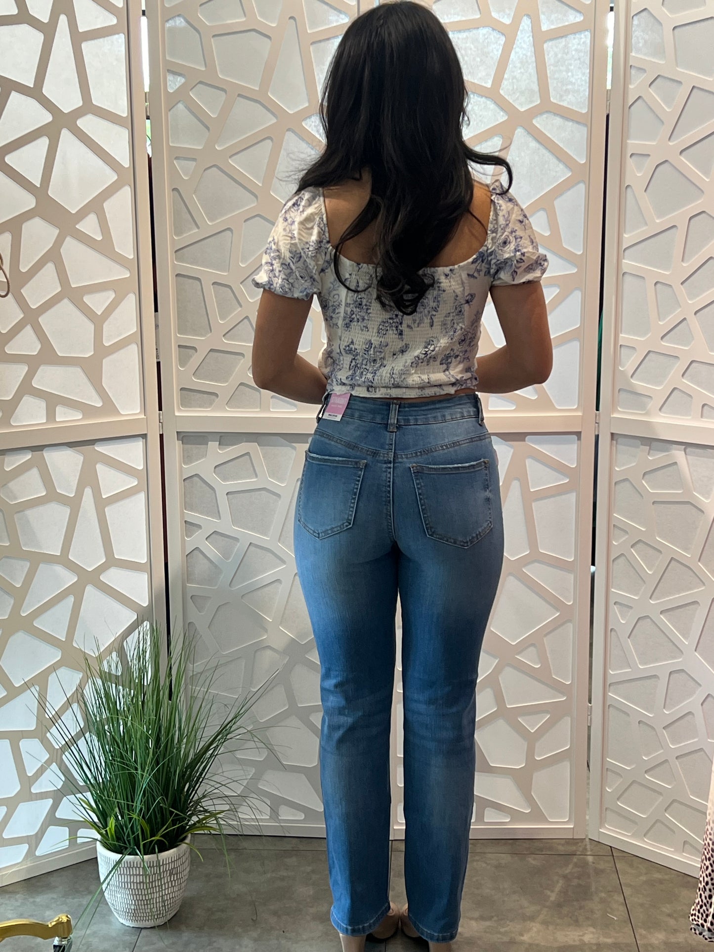 Slim straight jeans