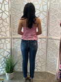 Lace Trim Linen Top