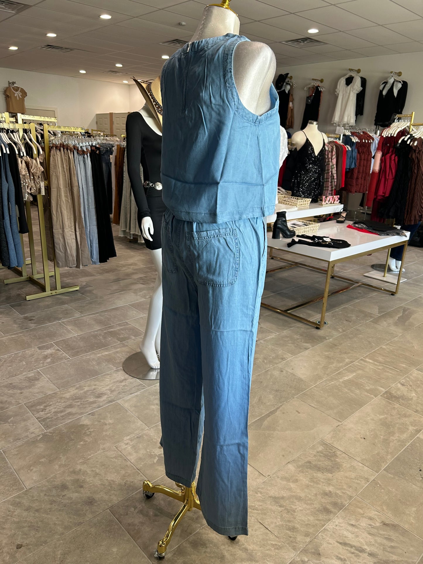 Sleeveless Top & Long Pants Lyocell Set