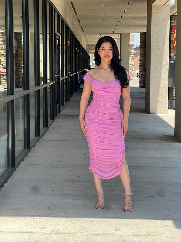 Heather Mesh midi dress