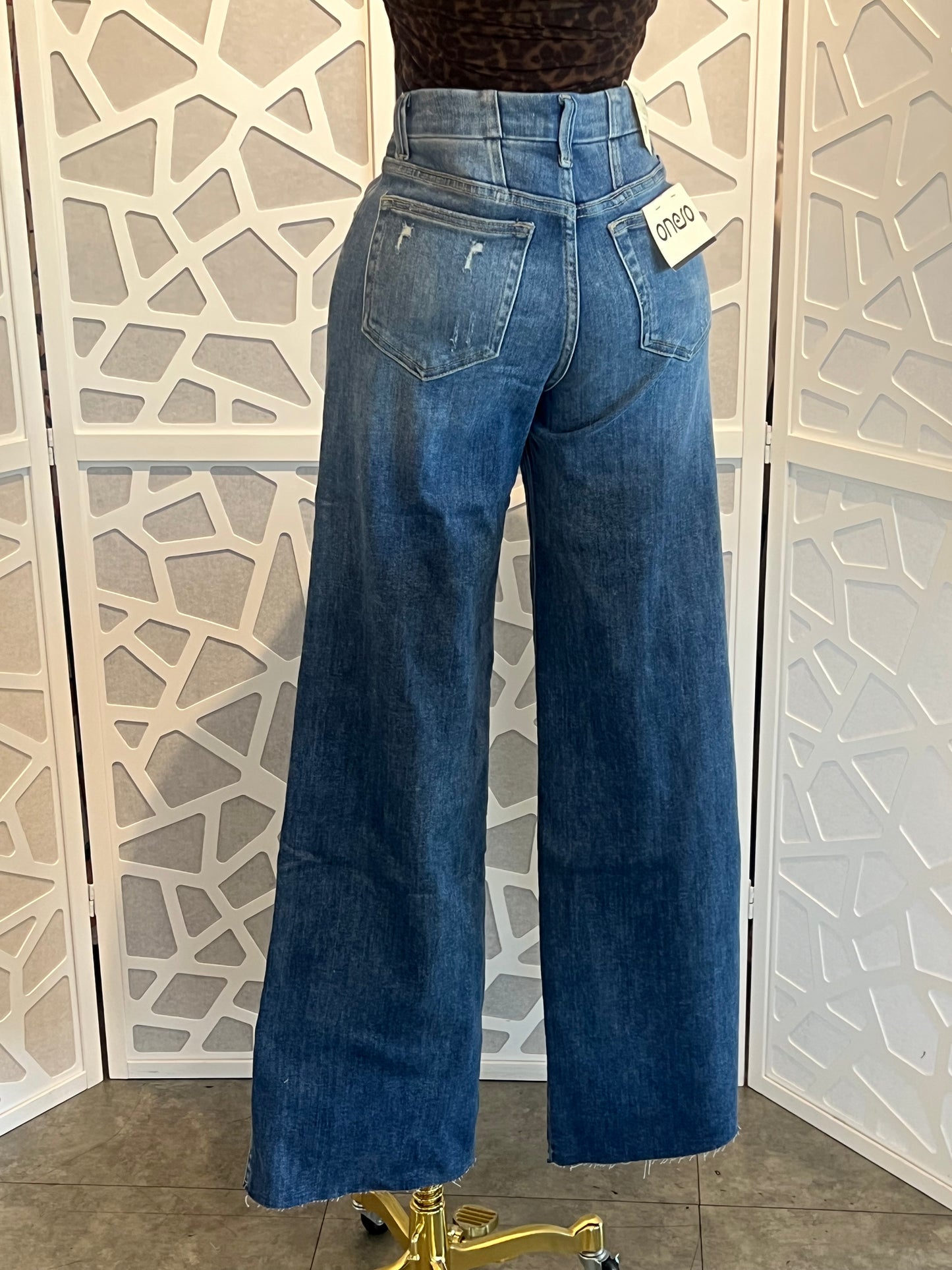 Tall Mid Rise Wide Leg Denim Jeans