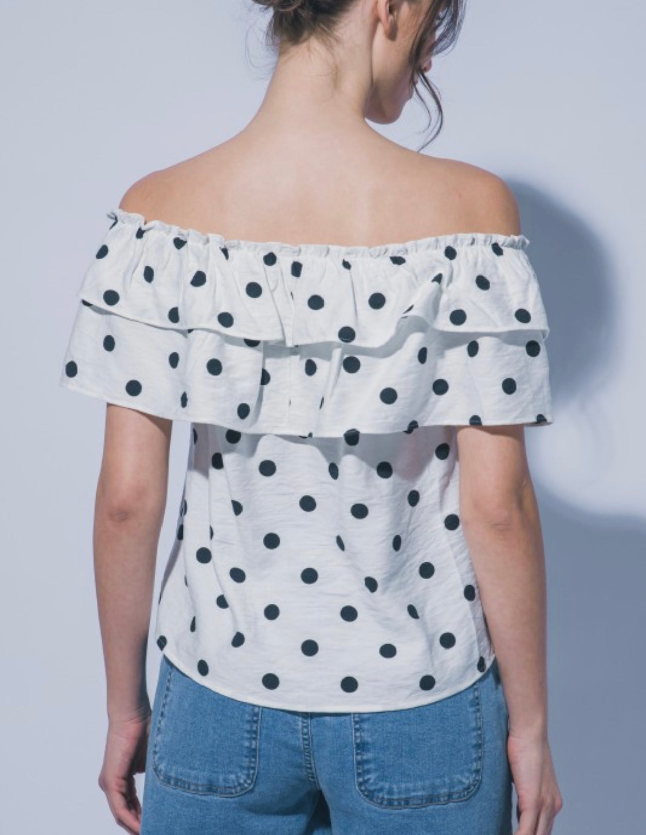 POLKA DOT OFF-THE-SHOULDER TOP