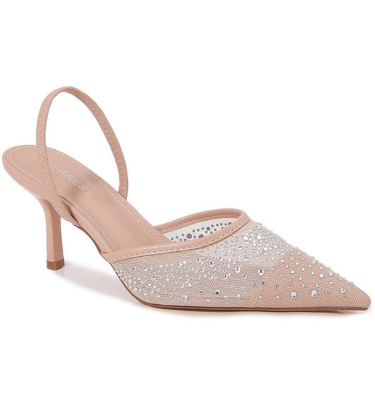 RHINESTONE MESH HEEL