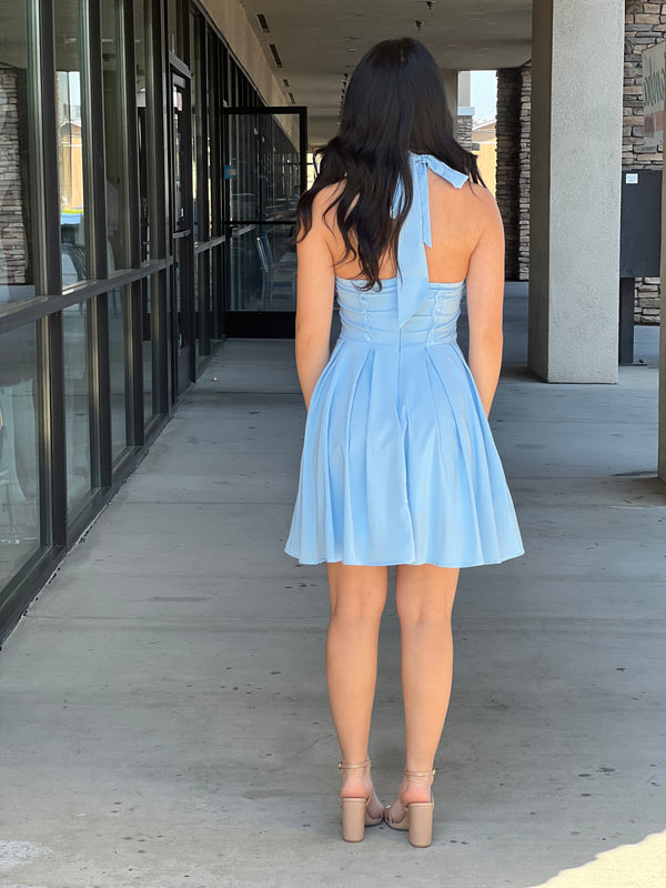 Corset Self-Tie Ribbon Zippered Dress