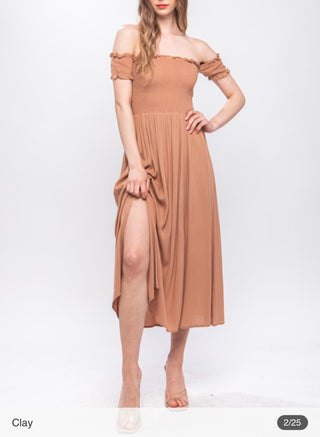 Flowy off the shoulder dress