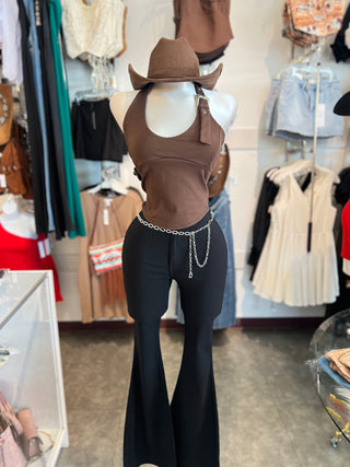 KIRA BUCKLE HALTER TOP
