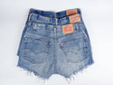 High-Rise Upcycled Denim Cutoff Shorts - Original: 12 (34