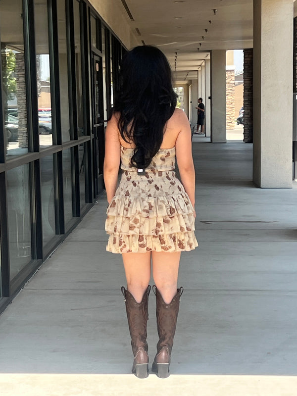 TAMARA HALTER LACE DETAIL MINI DRESS