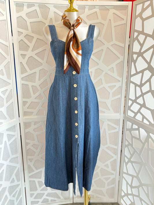 Strap denim dress
