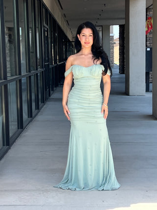 Sage maxi pearl dress