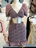 Floral skirt crop set