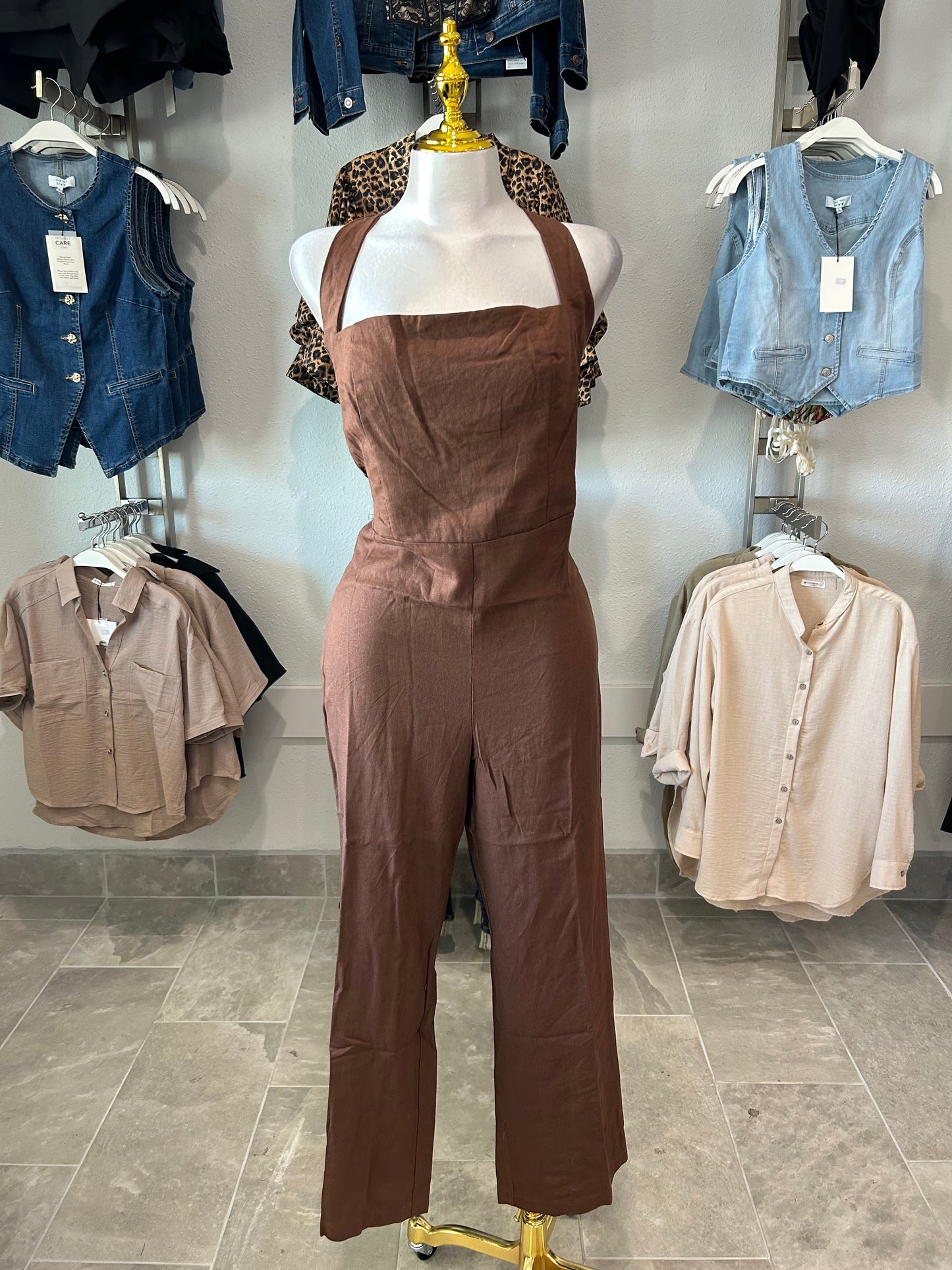 Halter Neck Wide-leg Jumpsuit