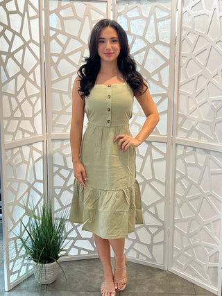 Midi Dress With Waist Tie