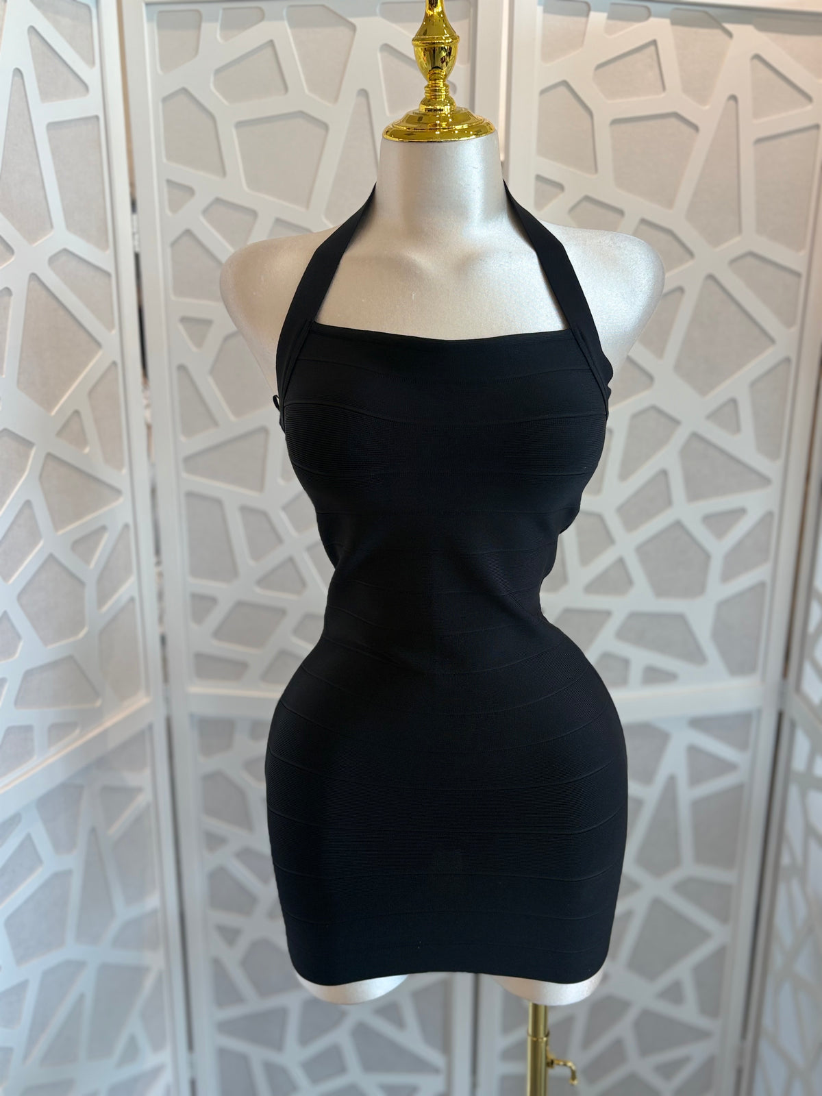 Bandage halter mini dress