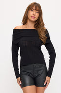 Off shoulder Long sleeve sweater