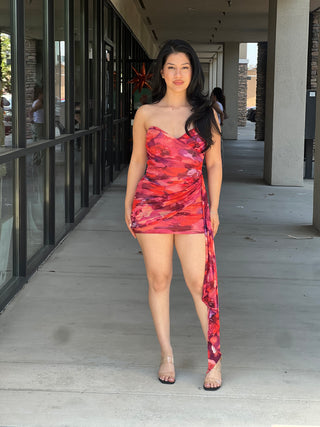 Mini side drap detail dress