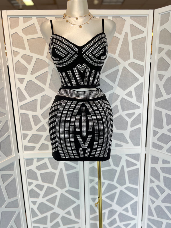 COSA RHINESTONE DETAIL TWO PIECE SET