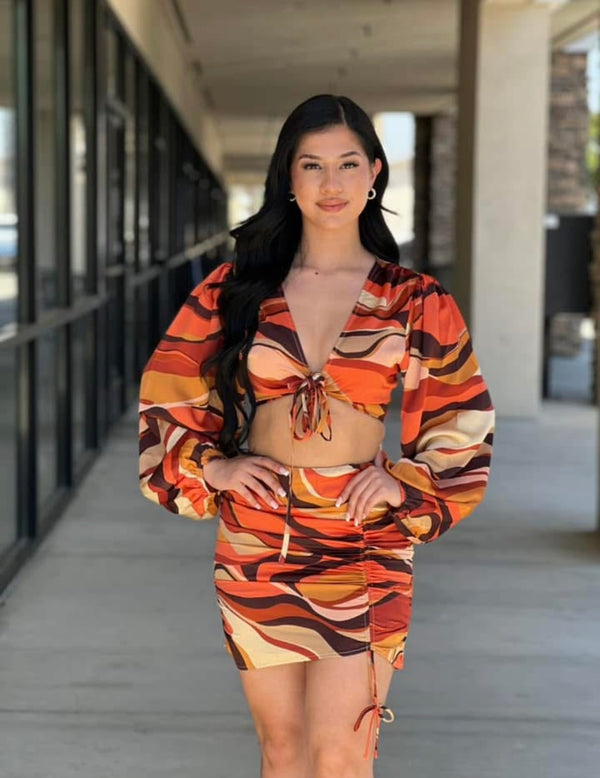 Sadie 2 piece top skirt set
