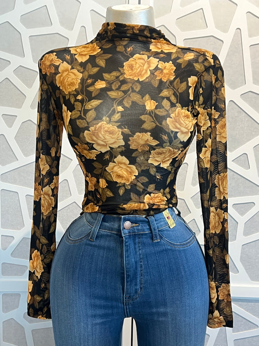 MESH LONG SLEEVE TOP