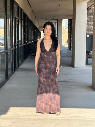 Lace detail maxi dress