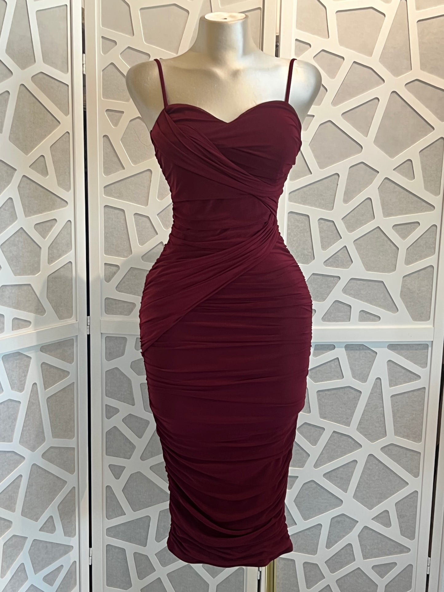 ANDREA MESH MIDI DRESS