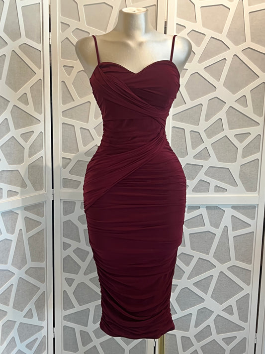 ANDREA MESH MIDI DRESS