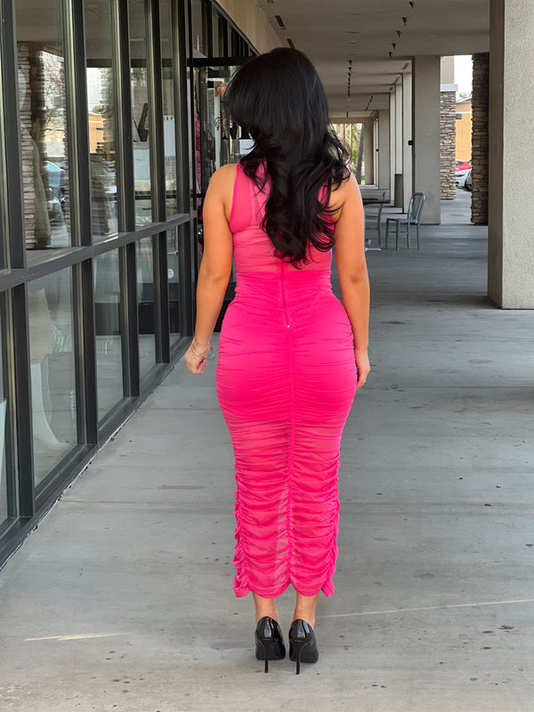 MARLYN MESH MIDI DRESS