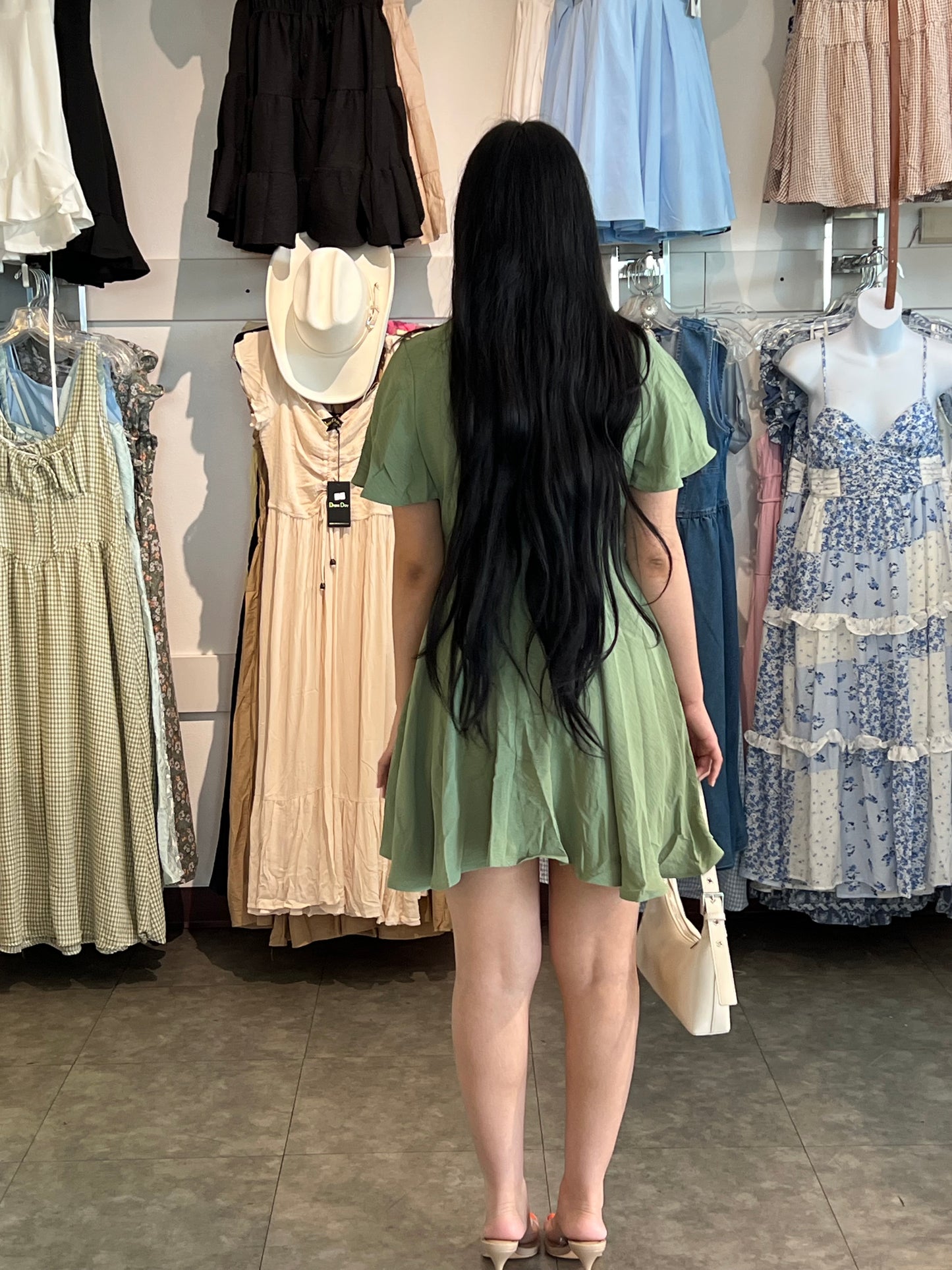 Frt Tie Woven Mini Dress