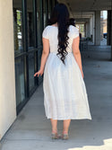Thalia Front button smocked back midi dress