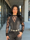 LACE LONG SLEEVE TOP