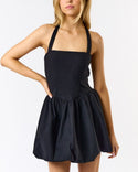MINI HALTER BUBBLE HEM DRESS