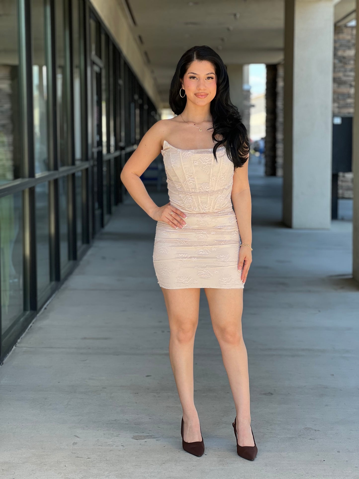 Presley lace corset mini dress
