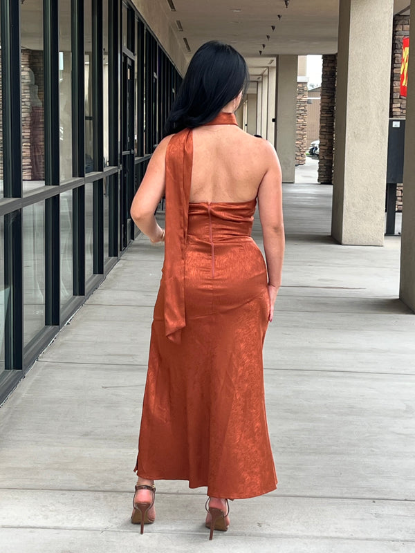 Elegance front drape detail dress