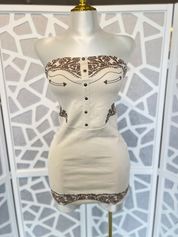 LAREDO Embroidered Suede Mini Dress PREORDER