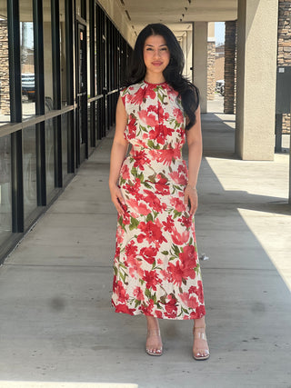 Loose fit woven midi dress