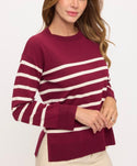 SWEATER STRIPE CREWNECK LONGSLEEVES TOP