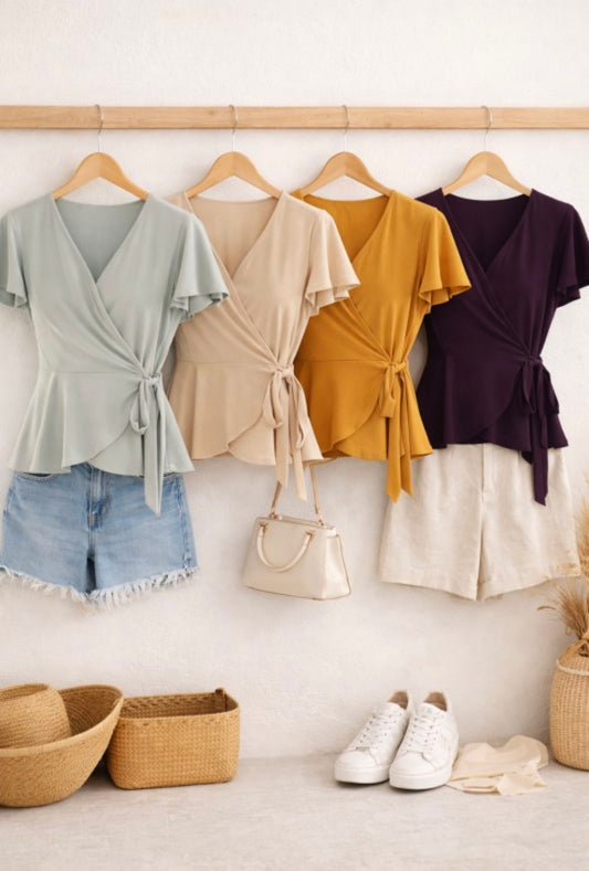 Soft Bloom Wrap Blouse