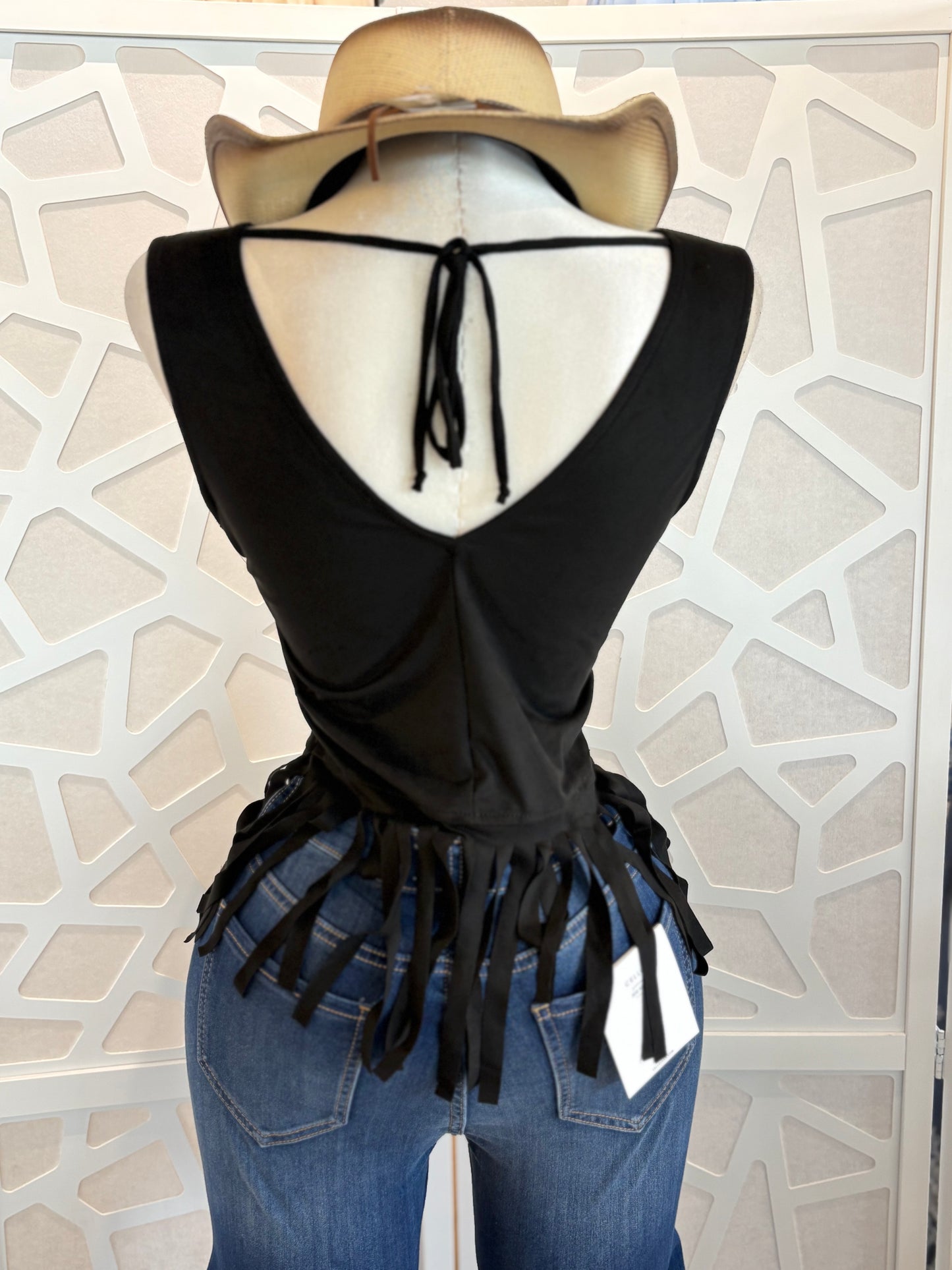 Fringe Hem Sleeveless Top