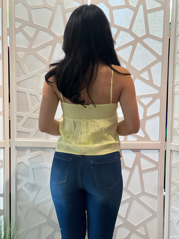 Lace Trim Linen Top