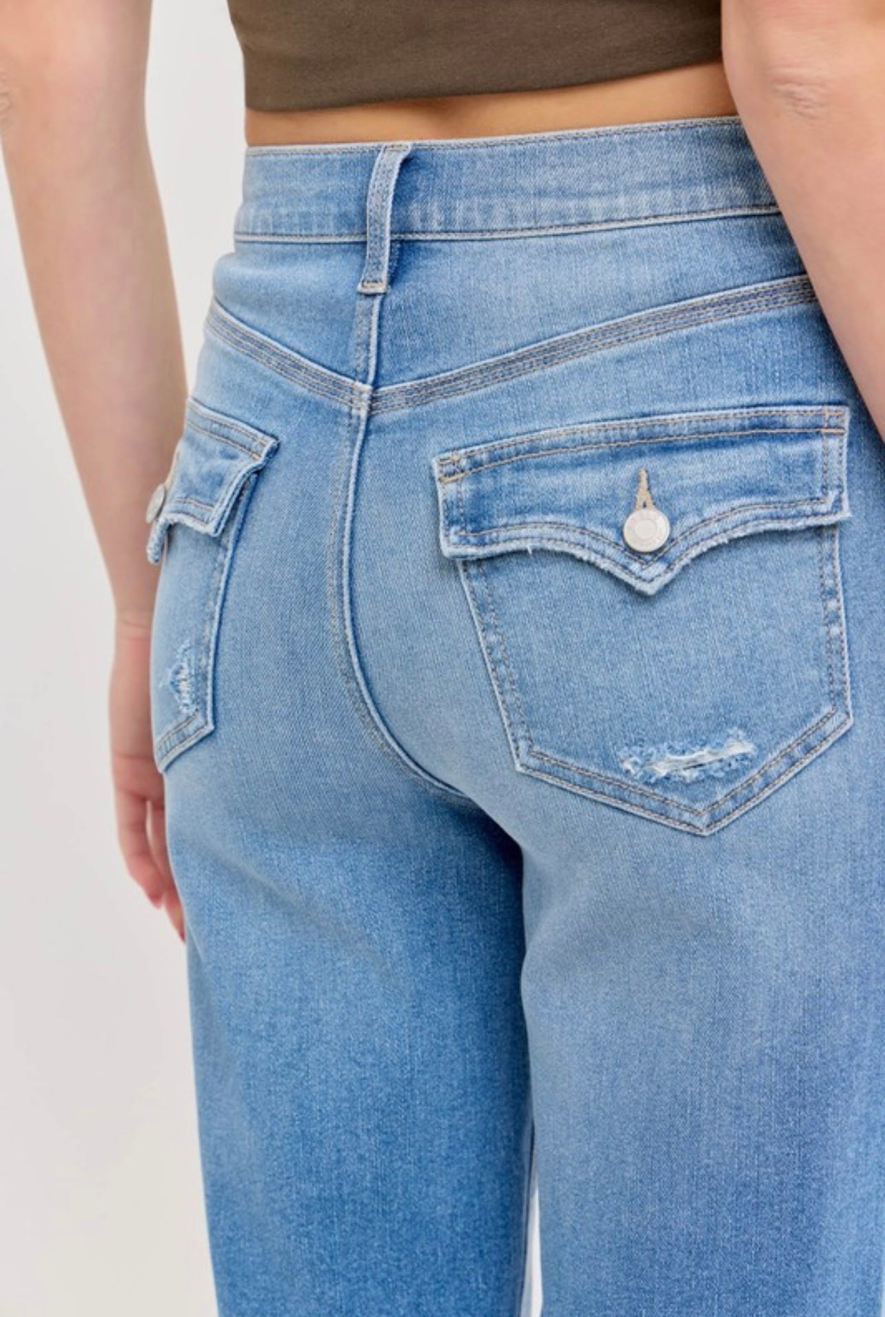 Super High Rise Dad Jean With Flap Pocket
