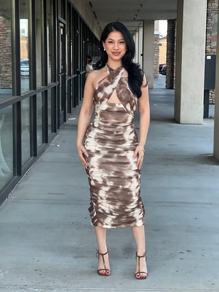 LUCIA HALTER MIDI DRESS