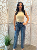 SLIM STRAIGHT WIDE JEANS
